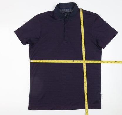 Mish Mash Men’s Blue Geometric Polo Shirt Size L Button Collar