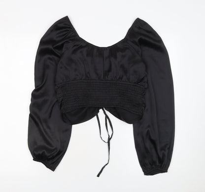 Womens UK Size L Hollister Black Cropped Blouse