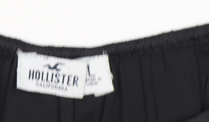 Womens UK Size L Hollister Black Cropped Blouse