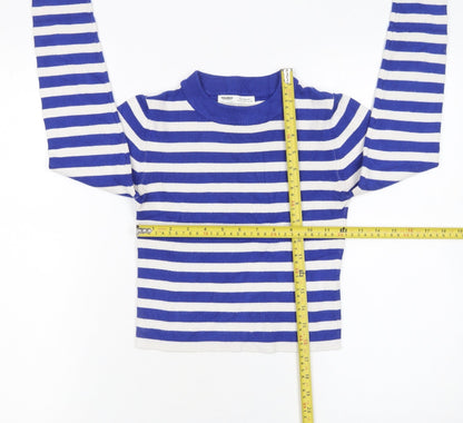 Womens UK Size S Pull&Bear Blue Pullover Jumper