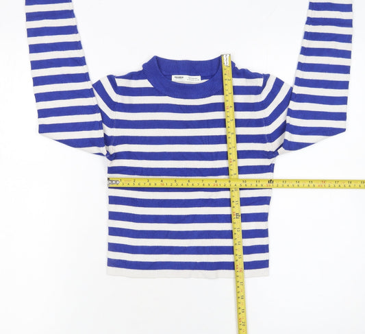 Womens UK Size S Pull&Bear Blue Pullover Jumper