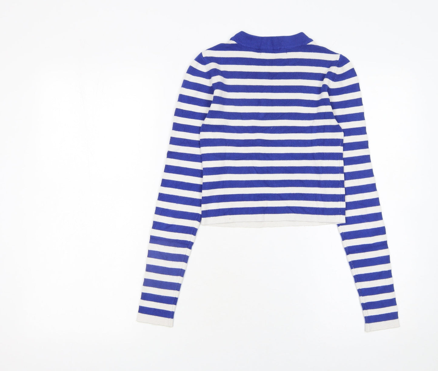 Womens UK Size S Pull&Bear Blue Pullover Jumper