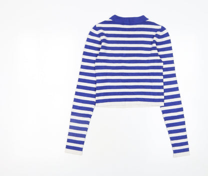 Womens UK Size S Pull&Bear Blue Pullover Jumper