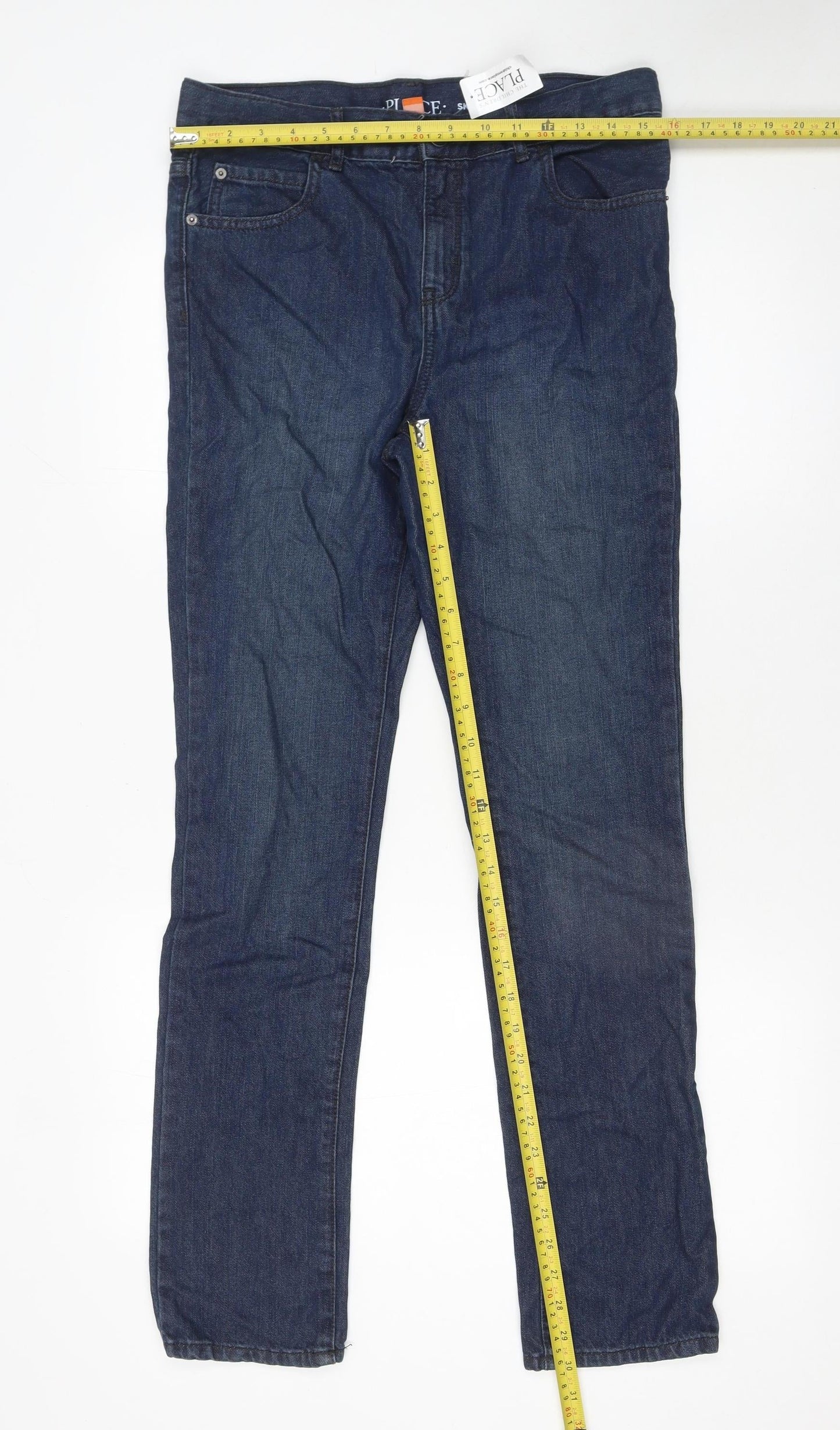 The Children's Place Boys Blue Skinny Jeans Size 16 Years 100% Cotton Denim