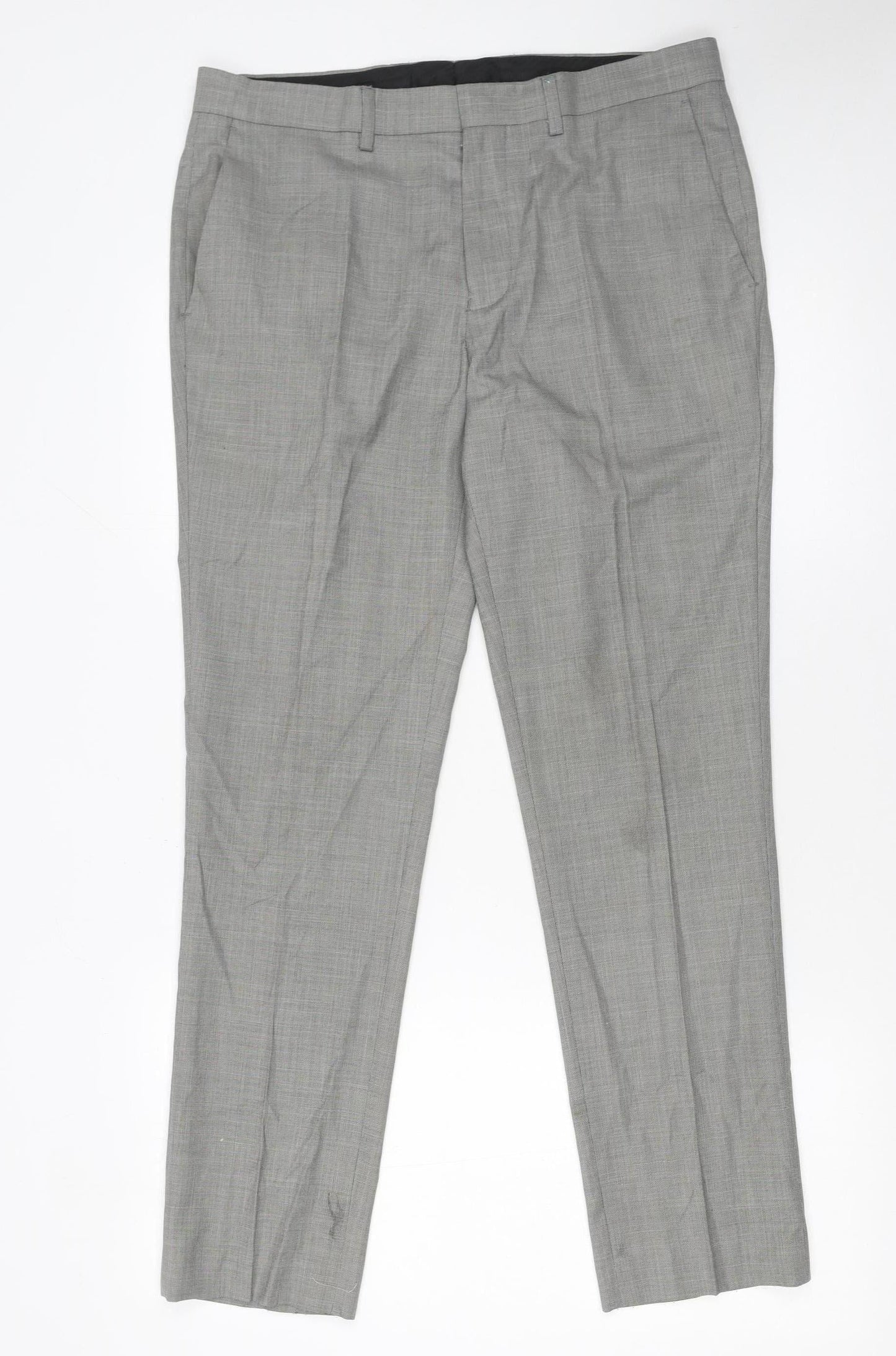 Mens UK Size M Topman Slim Fit Dress Pants Grey Trousers