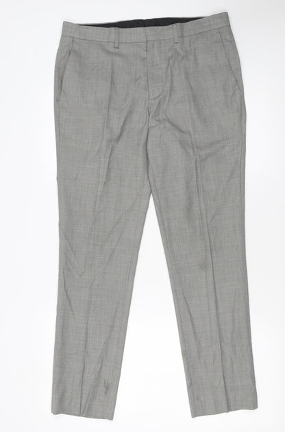 Mens UK Size M Topman Slim Fit Dress Pants Grey Trousers