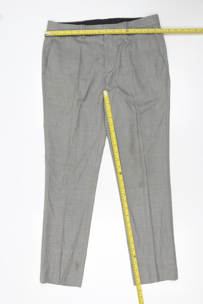 Mens UK Size M Topman Slim Fit Dress Pants Grey Trousers