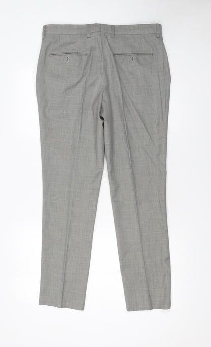 Mens UK Size M Topman Slim Fit Dress Pants Grey Trousers