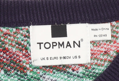 Topman Men's Blue Christmas Ski Jumper Size S Pullover Knit