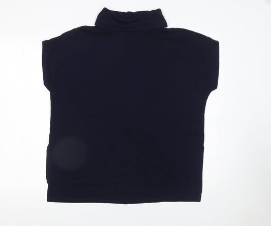 Womens UK Size 12 Warehouse Blue Basic T-Shirt