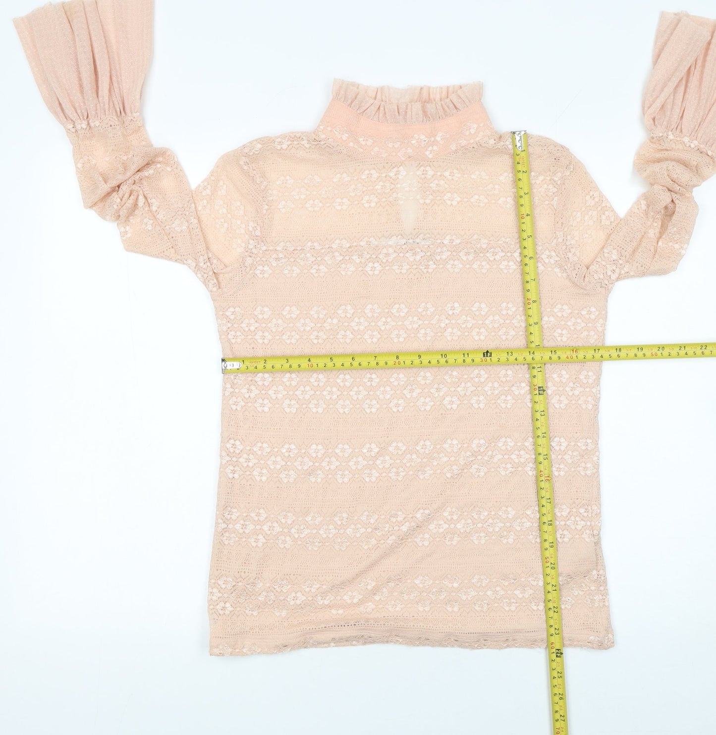 Womens UK Size XL GUESS Beige Lace Blouse
