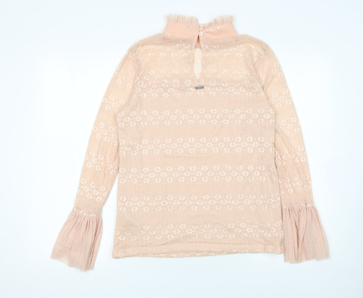Womens UK Size XL GUESS Beige Lace Blouse
