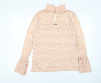 Womens UK Size XL GUESS Beige Lace Blouse