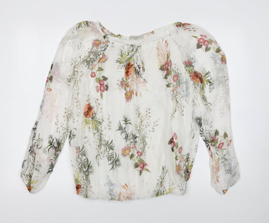 Womens UK Size L Viola Borghi White Tunic Blouse