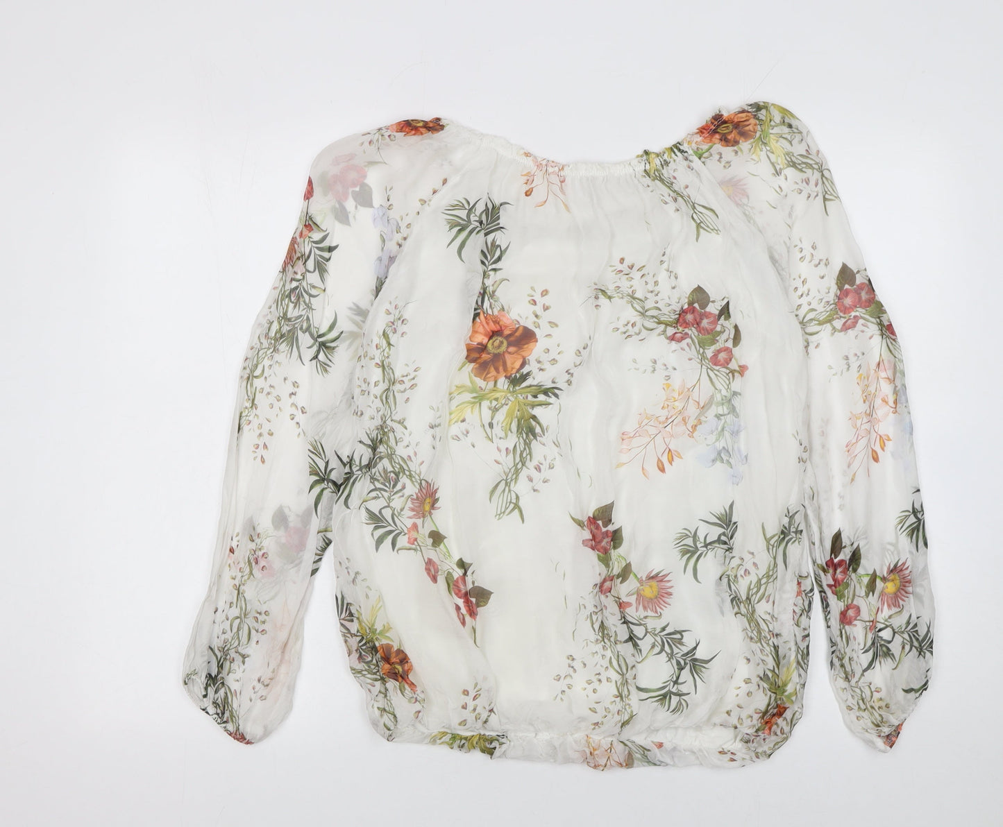 Womens UK Size L Viola Borghi White Tunic Blouse