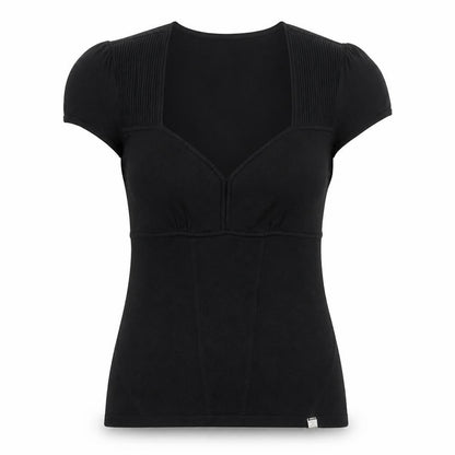 Karen Millen Women's Black Fitted Jersey Blouse Size 4