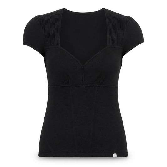 Karen Millen Women's Black Fitted Jersey Blouse Size 4