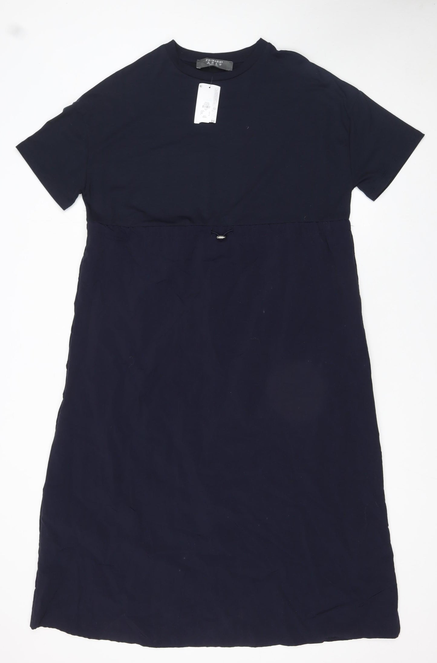 Primark Women Blue Size 12 T-Shirt Dress Casual Short Sleeve