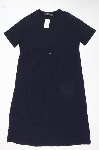 Primark Women Blue Size 12 T-Shirt Dress Casual Short Sleeve