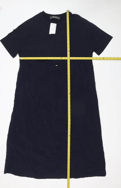Primark Women Blue Size 12 T-Shirt Dress Casual Short Sleeve