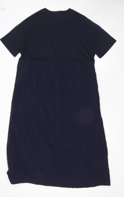 Primark Women Blue Size 12 T-Shirt Dress Casual Short Sleeve