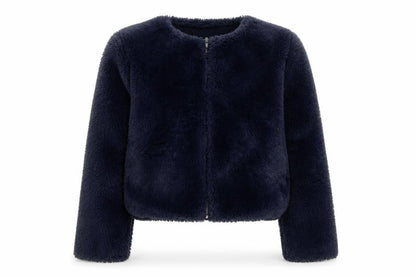 Girls UK Size 10-12 Years Polarn O. Pyret Blue Basic Jacket