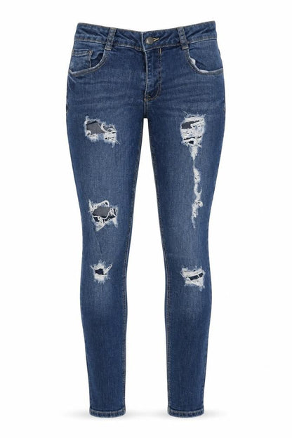 Denim Co. Women’s Blue Distressed Skinny Jeans Size 10