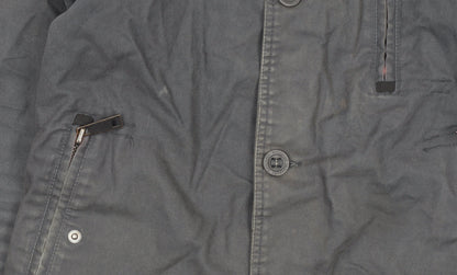 Mens UK Size S Superdry Black Trench Coat