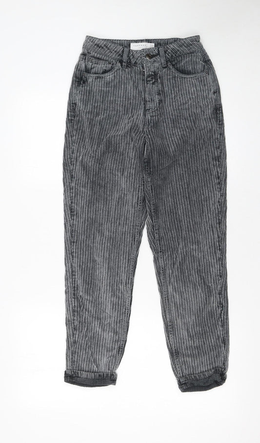 Womens UK Size 8 Topshop Relaxed Fit Chino Grey Trousers