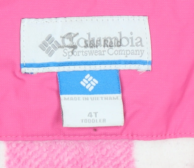 Girls UK Size 4 Years Columbia Pink Puffer Jacket