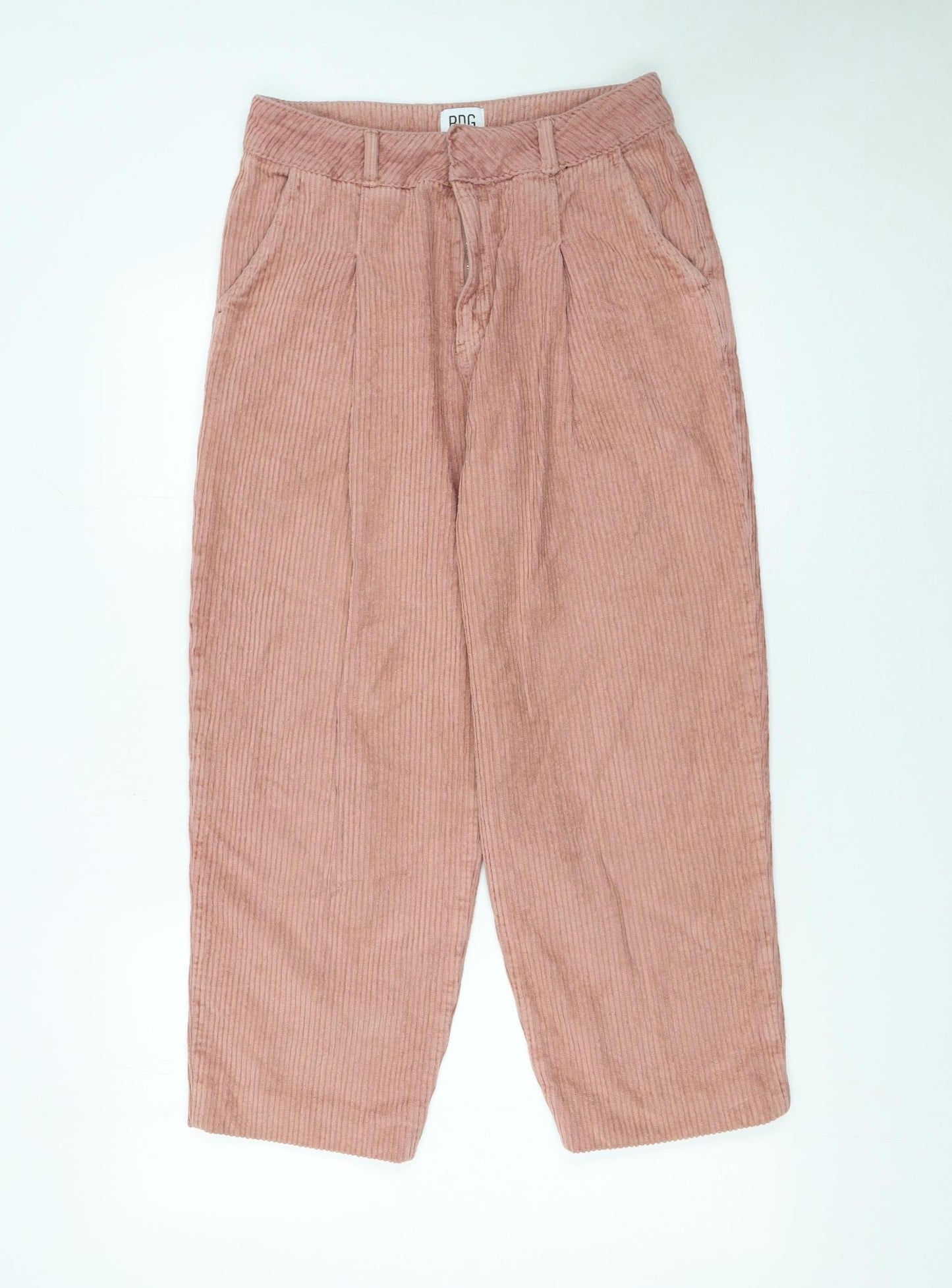 Womens UK Size S BDG Urban Outfitters Relaxed Fit Cropped Pink Trousers
