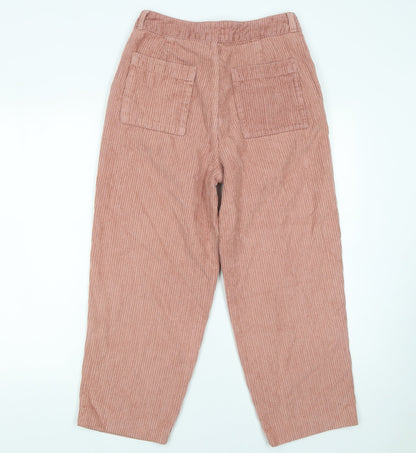 Womens UK Size S BDG Urban Outfitters Relaxed Fit Cropped Pink Trousers