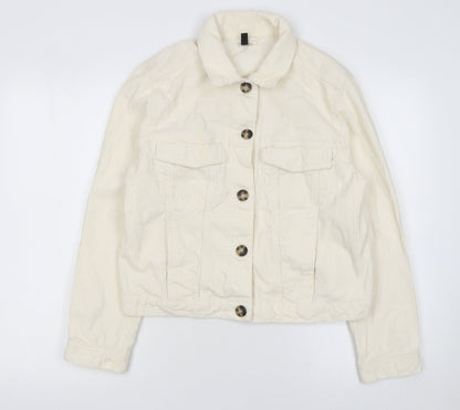 Womens UK Size M H&M Ivory Basic Jacket