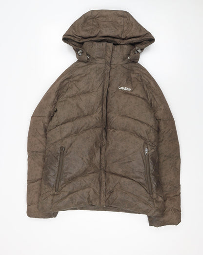 Womens UK Size 12 Wedze Brown Puffer Jacket