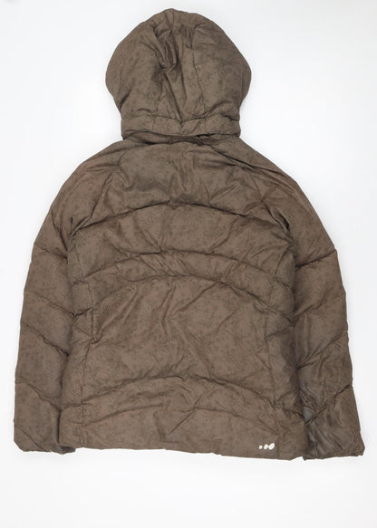Womens UK Size 12 Wedze Brown Puffer Jacket