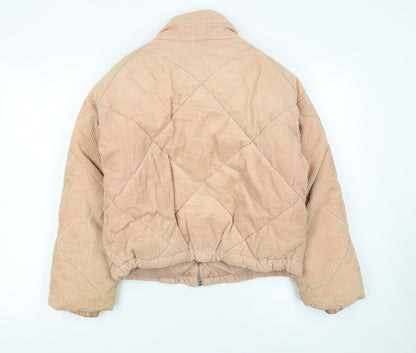 Womens UK Size 8 Topshop Beige Puffer Jacket