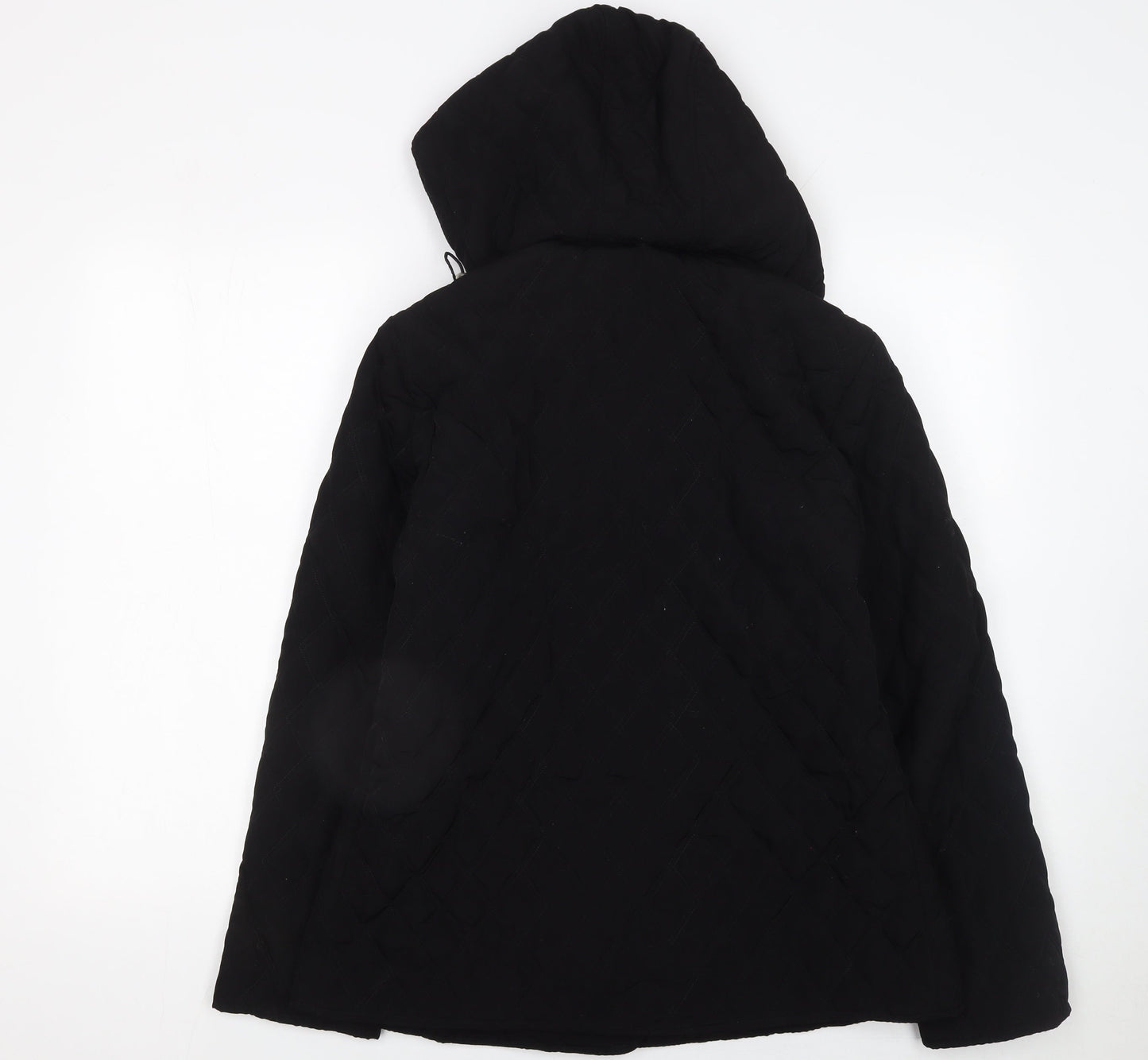 Womens UK Size 12 Portrait Black Quilted Coat