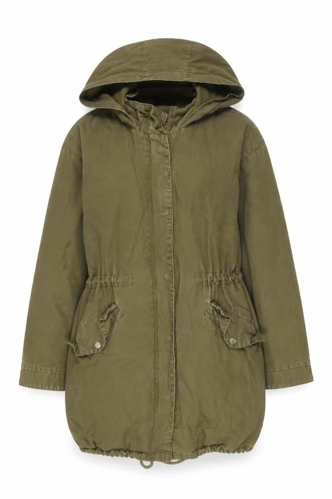 Womens UK Size 10 Topshop Green Parka Coat