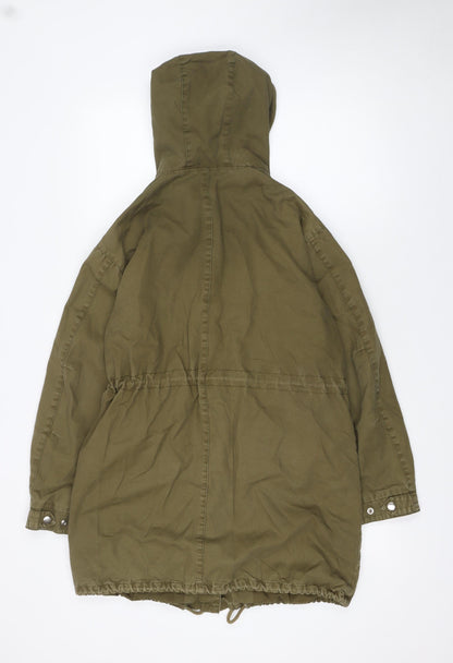 Womens UK Size 10 Topshop Green Parka Coat