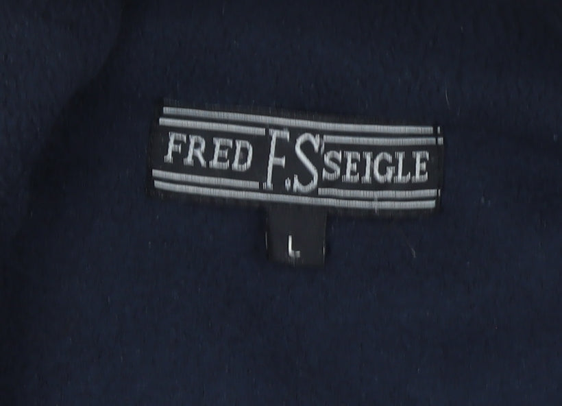 Mens UK Size L FRED F SEIGLE Black Fleece Jacket