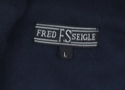 Mens UK Size L FRED F SEIGLE Black Fleece Jacket