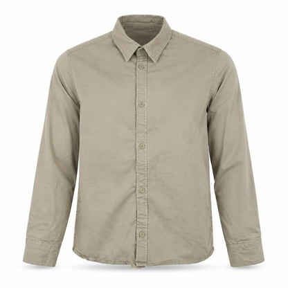 Zara Men's Beige Cotton Long Sleeve Button-Up Shirt Size L