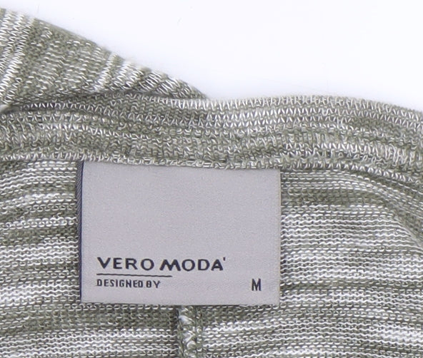 Womens UK Size M VERO MODA Green Basic T-Shirt