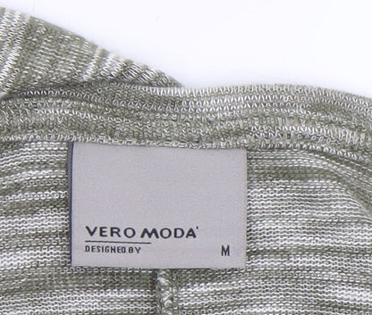 Womens UK Size M VERO MODA Green Basic T-Shirt