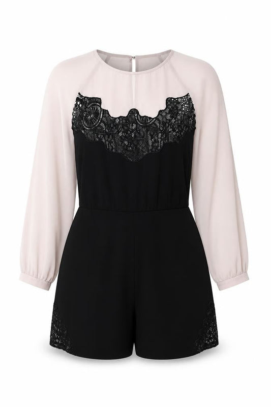 Womens UK Size 14 Warehouse One-Piece Black Playsuit