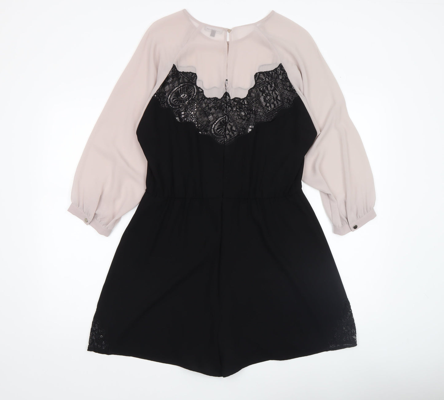 Womens UK Size 14 Warehouse One-Piece Black Playsuit
