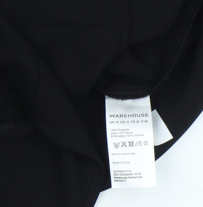 Womens UK Size 14 Warehouse One-Piece Black Playsuit