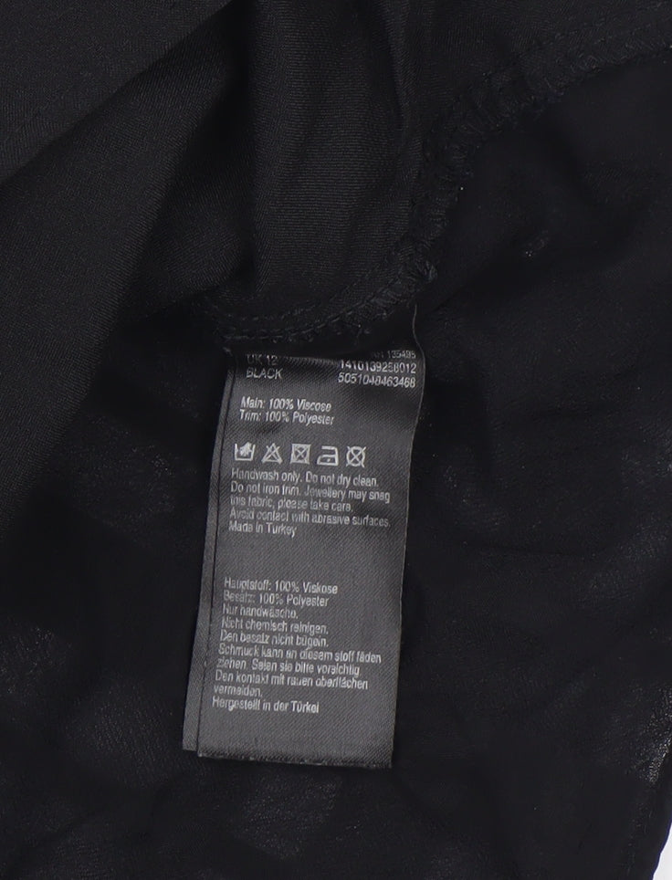 Womens UK Size 12 Coast Black Basic Blouse