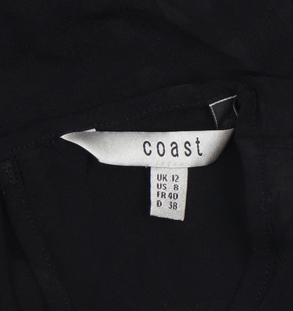Womens UK Size 12 Coast Black Basic Blouse