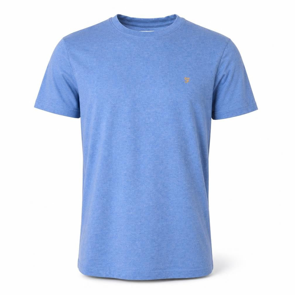 Farah Men's Blue Organic Cotton Short Sleeve Crew Neck T-Shirt Size S